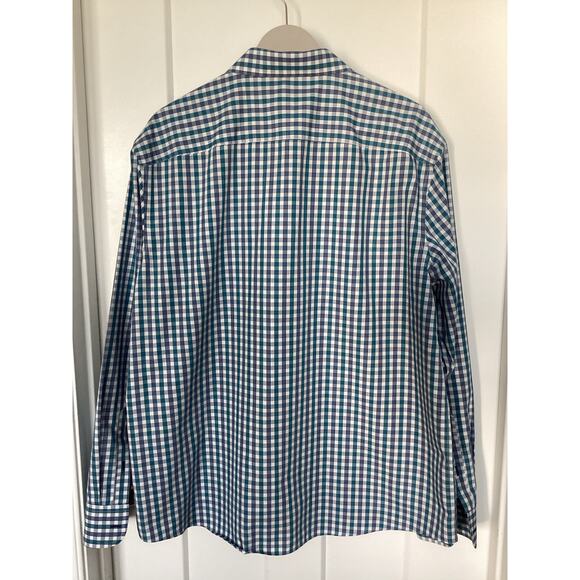 Untuckit Men 100% Cotton Check Wrinkle-Free Button Down Shirt Blue White XXLarge - Picture 6 of 9